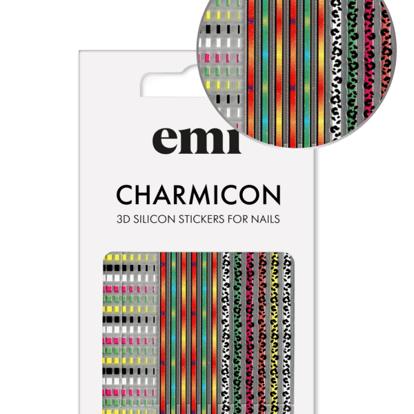 Charmicon 3D Silicone Stickers #206 Colored Lines