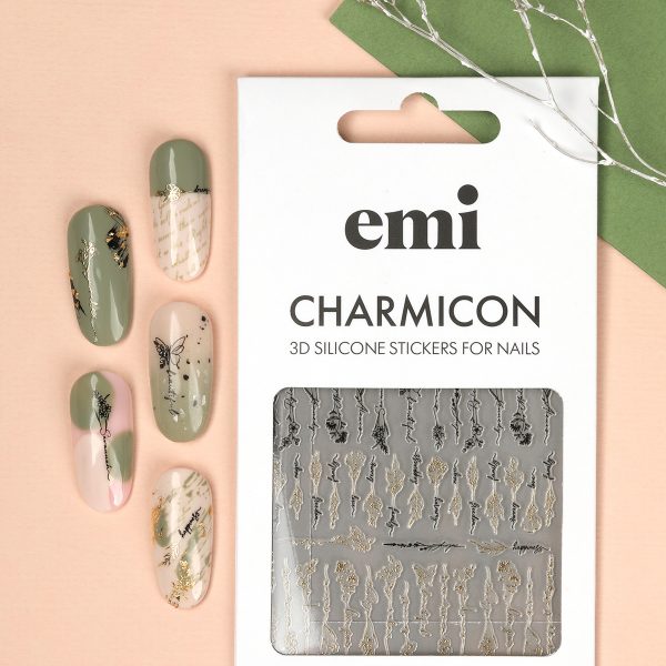 Charmicon 3D Silicone Stickers #231 Flowers and phrases